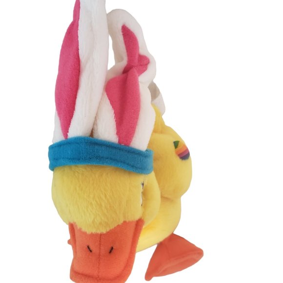 Lisa Frank Dillie Duck Easter Spring Beanie Plush Stuffed Animal Vintage 1998 - Picture 4 of 6